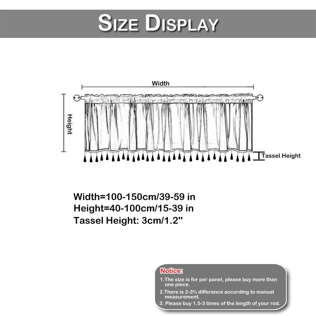 Vintage Linen Window Drapes Tassels Sheer Cream Beige Tier Curtains Cafe Kitchen Net Short Curtains Panels Rod Pocket Valance