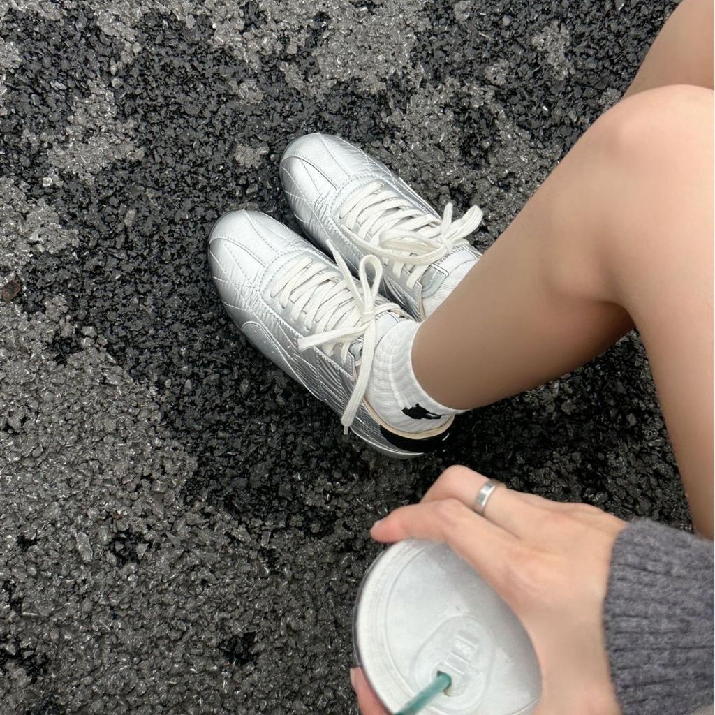 Cowhide Version~ Retro Leather German Training Shoes Women's New Color Matching Soft-soled Versatile Casual Sports Shoes Flat-soled Forrest Gump Shoes