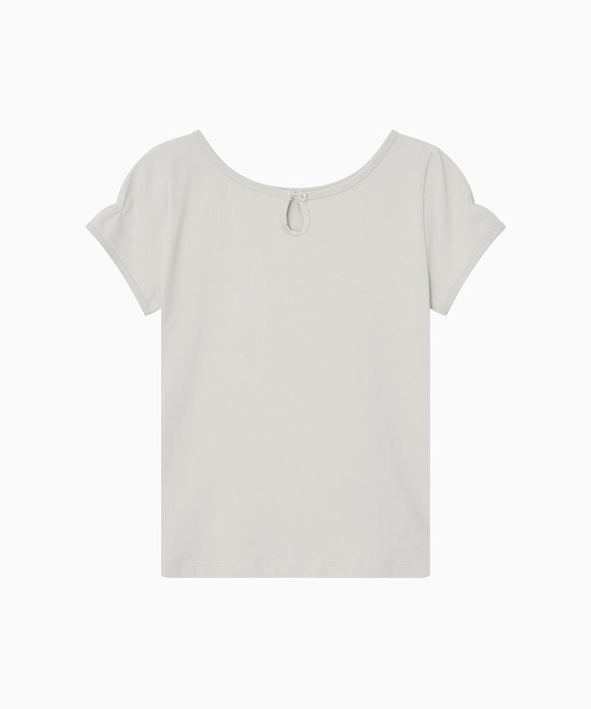Ohesio Back Button Shirring T-Shirt, Ivory