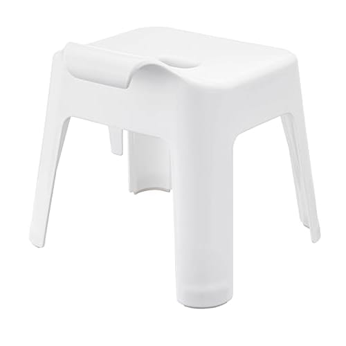 Yamazaki SH30 Bath Stool, White, Approx. W35 X D33 X H34cm (Seat: Approx. H30cm), Tower Design, Breathable and Quick-Drying, 5526