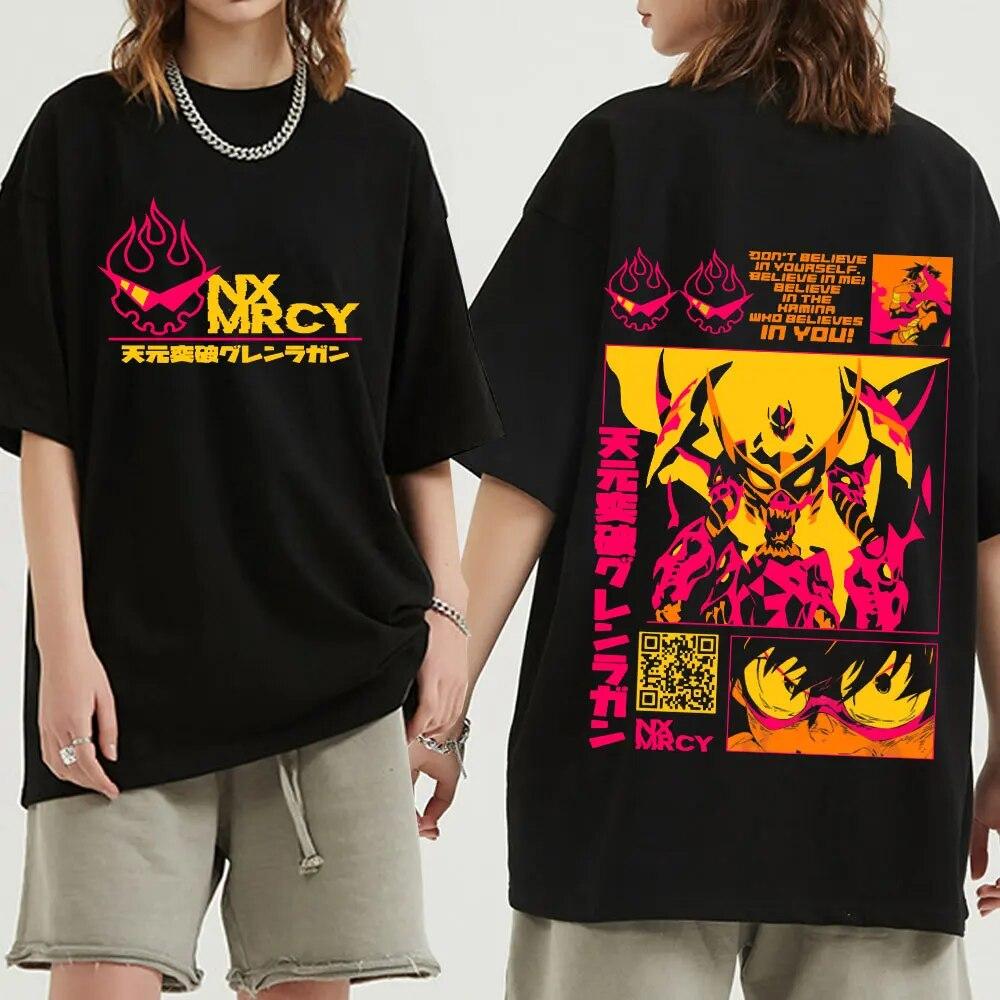 Anime Tengen Toppa Gurren Lagann Tričko Dámské Unisex Unisexga Trička s krátkým rukávem Hip Hop Streetwear Oversized Unisex Tričko