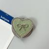 Rhinestone Leather Pattern Love Bow Mobile Phone Airbag Holder Magnetic Paste Retractable Women'S Premium Sense Ring