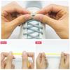 Shoelace 1pair Elastic No Tie Shoelaces Semicircle Shoe Laces For Kids And Adult Sneakers Quick Lazy Metal Round Lock Strings Ro