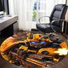 1pcTransformer Bumblebee Office Round Area Rug, Indoor Mat Suitable For Office, Under Office Chairs Bedroom Living Room Home Decor, Room Deco176