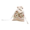 Vivienne (Vivienne) [Holly Drawstring Bag, 18 X 25cm, Beige] Salunoel Series Christmas Pouch, Small Item Storage Bag QWJ24W440-PB