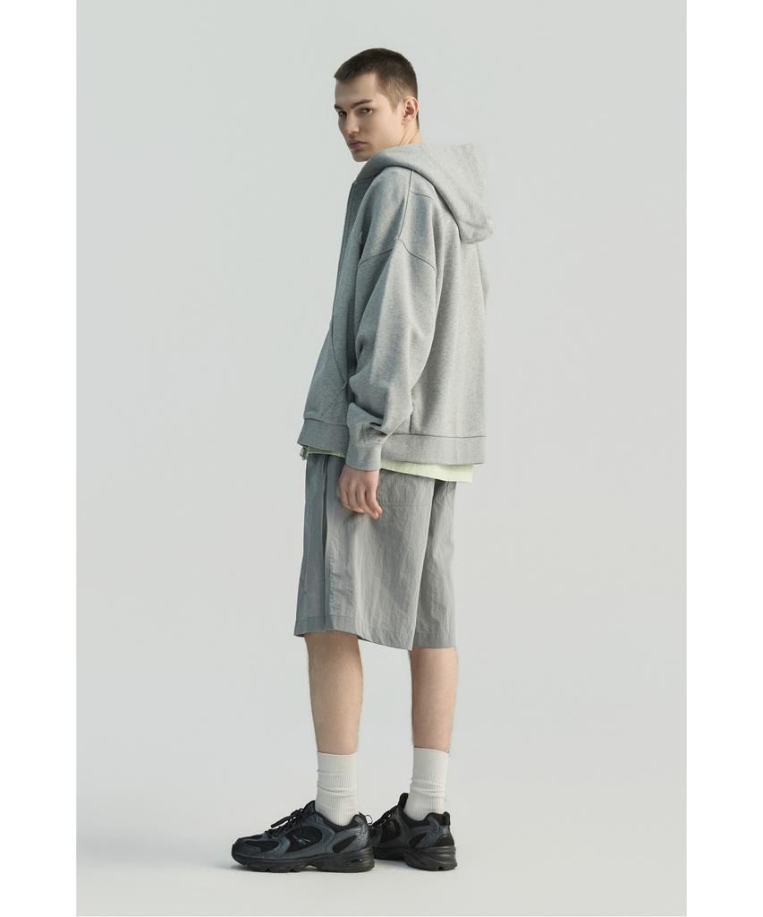 IRO Rafales Metal Nylon Mesh Color Block Bermuda Shorts Grey