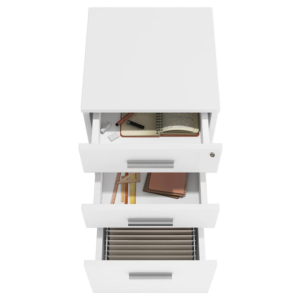File Cabinet 3 Drawer With Lock Printer Stand Lateral Mobile Under Desk Organizer Wooden Wheels Adjustable Shelves Home Room