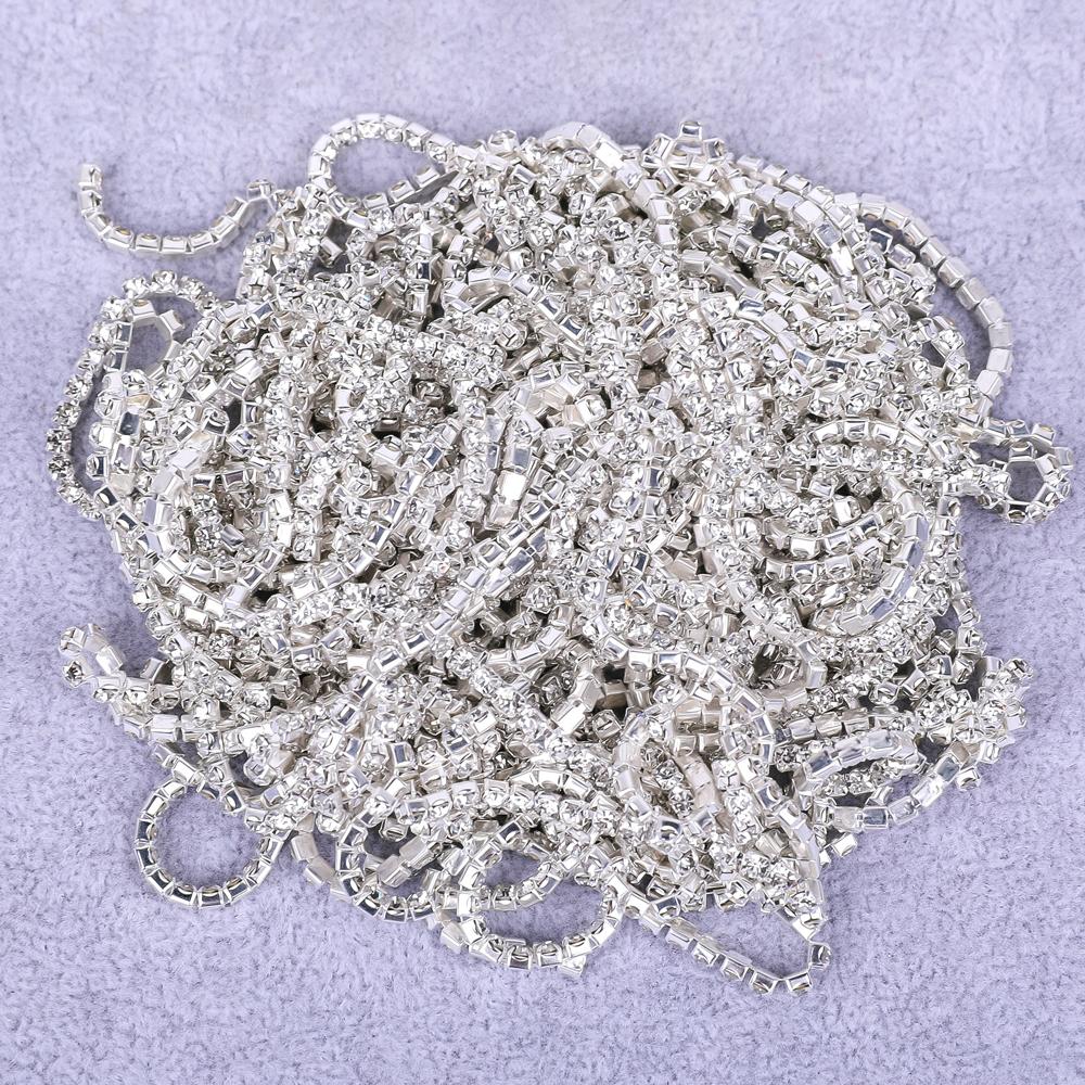 VC SS6-SS16 Crystal Cup Strass Rhinestones Roll Closure Sew Trimming Chain Elegant Decorative AB Chains for Clothing