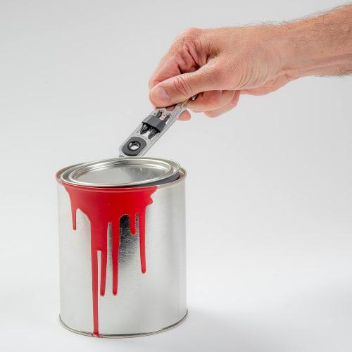 NITEIZE Doohickey Ratchet Key Tool, Small Multi-Tool with Keychain, Bottle Opener, Screwdriver, Box Cutter, Ruler, and Carabiner, Silver