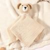 Soft Cotton Baby Comforting Blanket with Adorable Animal Crochet Design Gentle Mood Appease Toy for Infant