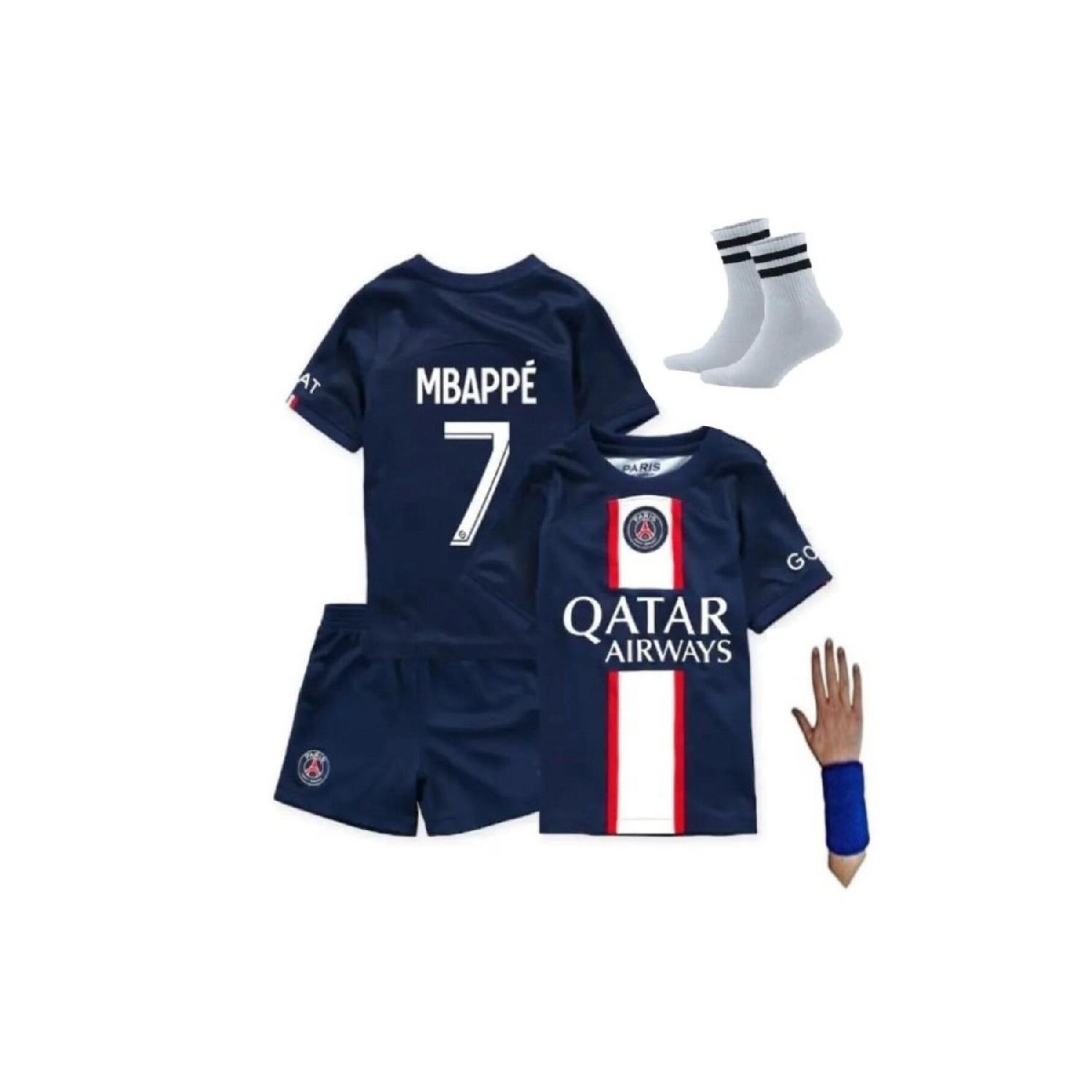 

Темно-синие детские трикотажные шорты Psg Mbappe, трикотажные шорты, носки
