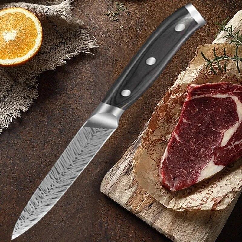 Damascus Kitchen Knife Utility Knives Meat Vegetable Knife Chef's Knife Sharp Fruit Bone Knives Cooking Knife Kitchen Tools
