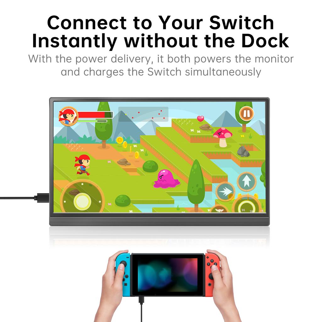 15.6 Inch IPS 1080P FHD Full HD Gaming USB-C Portable Monitor Screen Extender for Laptop Portable Monitor