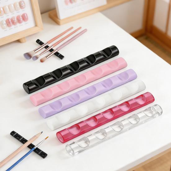 6Pcs Nail Brush Holder with 5 Slots Multi-functional Makeup Brush Organizer Manicure Art