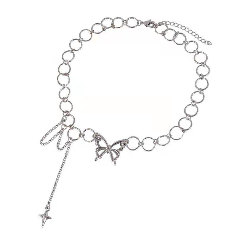 Titanium Steel Butterfly Clavicle Necklace: Hip Hop Luxury Style, Women's Niche Design, Simple Cool Accessory