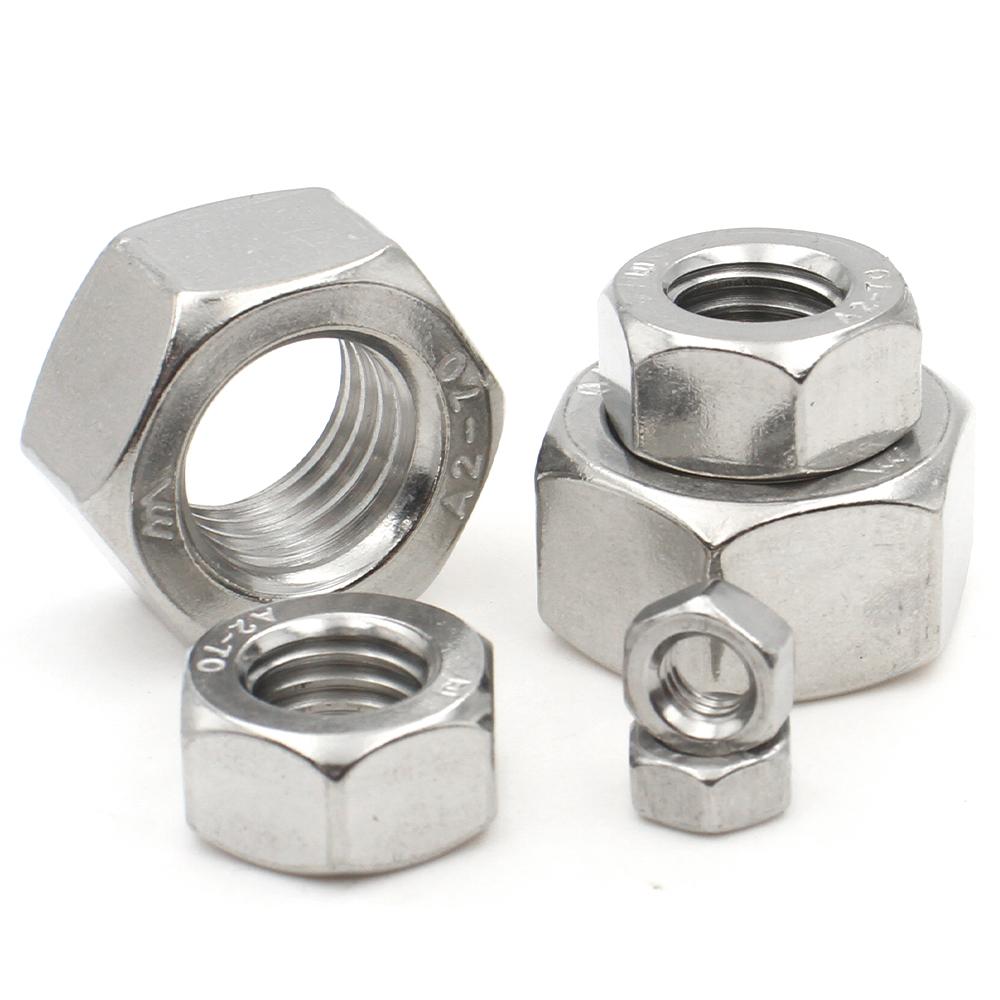304 Stainless Steel 1/2/5/10/20/25/50 pcs M1 M1.2 M1.4 M1.6 M2 M2.5 M3 M3.5 M4 M5 M6 M8 M10-M36  Hex Hexagon Nuts DIN934 Metric