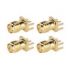 100 Pcs SMA Female Base Socket 4 Pin RF Connector Wide Bandwidth SMAKE Edge Mount Connector Adapter