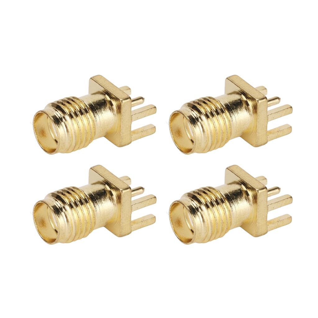 100 Pcs SMA Female Base Socket 4 Pin RF Connector Wide Bandwidth SMAKE Edge Mount Connector Adapter