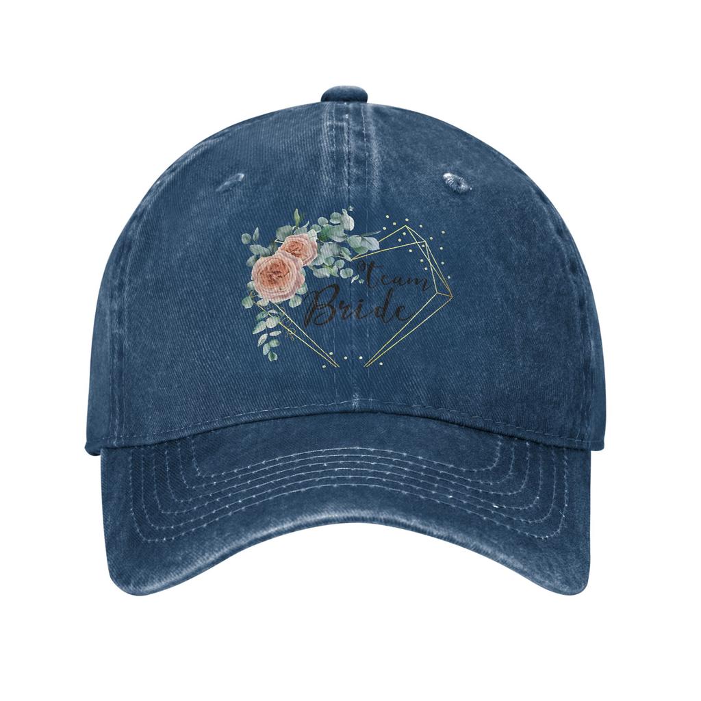 Team Bride Eucalyptus Heart Casual Baseball Cap Hiking Fishing Trucker Hat Summer Sun-Proof Men Women Trendy Snapback Cap