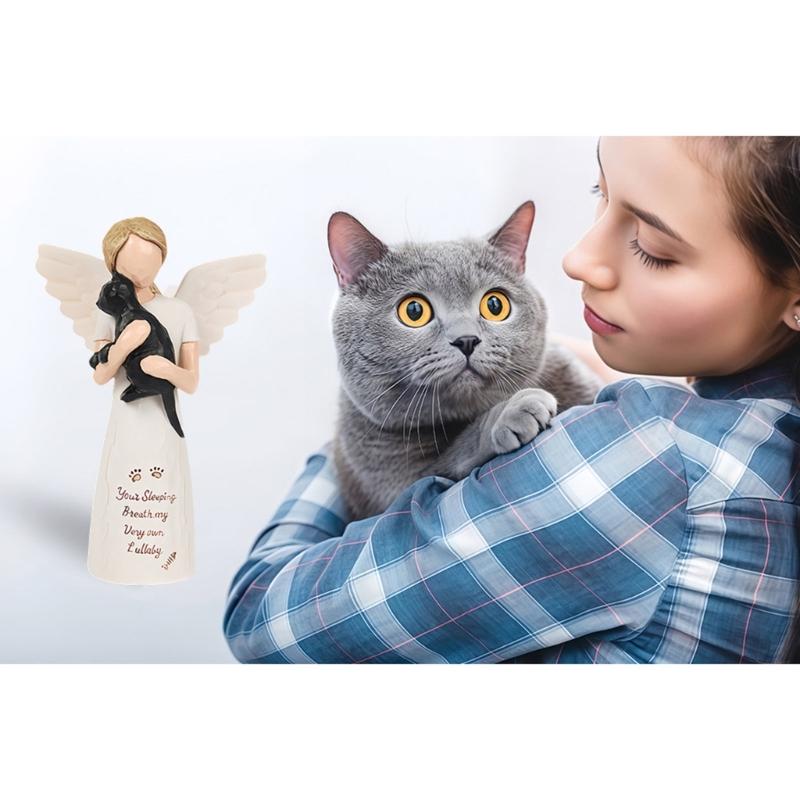 Angel of Friendship Pet Memorials Gift Cats Dog Remembrances Angel Figurines Loss of Pet Sympathy Gift Table Ornament