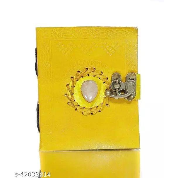 Handmade Leather Diary Embossed Antique Lock for Artist Sketchbook Size 7 * 5 Inch