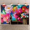 2D Large Watercolor Flower Background Cloth Photo Booth Prop