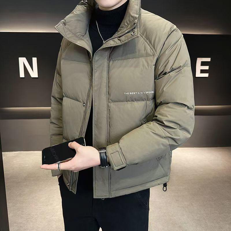 

Men s 2025 Winter High-End Stand Collar Short Duck Down Jacket - Thick, Warm, Casual, and Versatile. L for 100-115 lbs