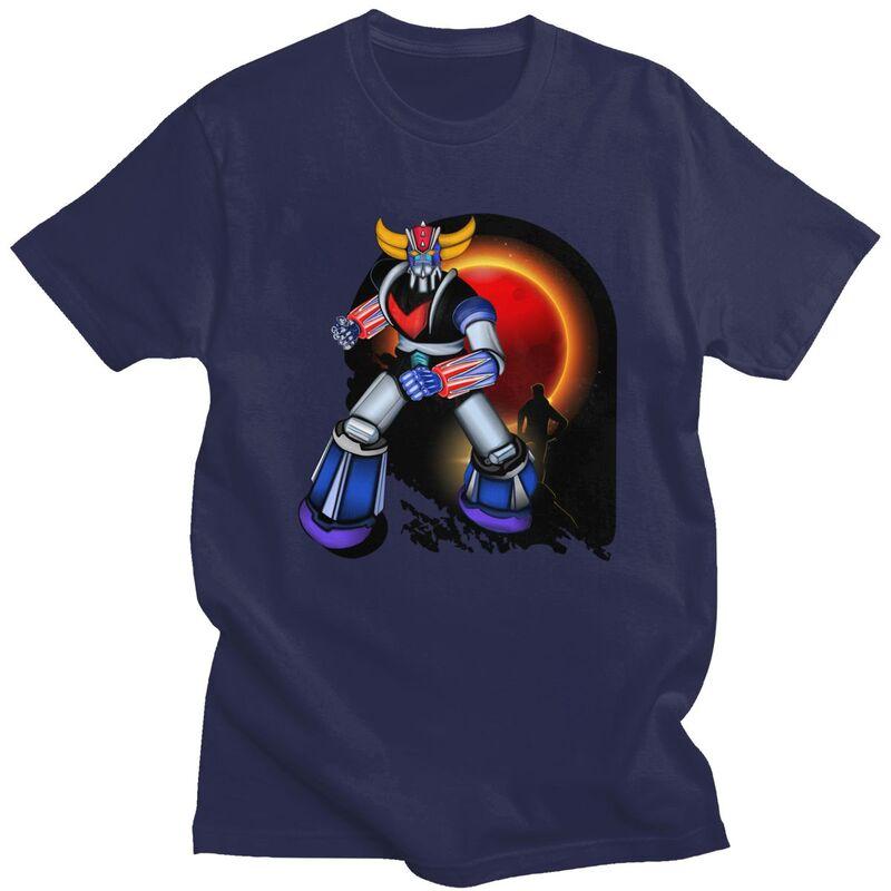 Custom UFO Robot Goldorak Tshirt for Men Short Sleeve Leisure T Shirt Cool Grendizer Goldrake Anime Tshirts Pure Cotton Tee