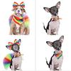Jojofuny 1 Set Regenbogen Haustierkostüm : Regenbogen Stirnband Schal Tutu Rock Hund LGBT Gay Pride Bandana Dreieck Hundeschal für Haustierzubehör
