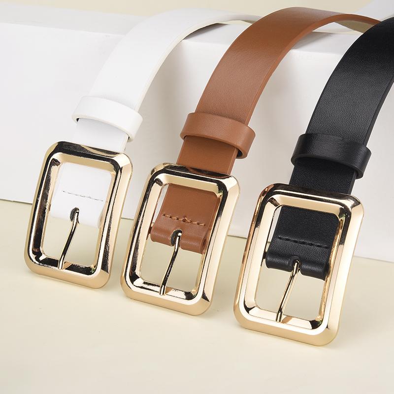 Fashionable Square Pin Buckle Women's Belt With Dress Casual Pants Belt Retro Trendy Women's Birthday Party Gifts