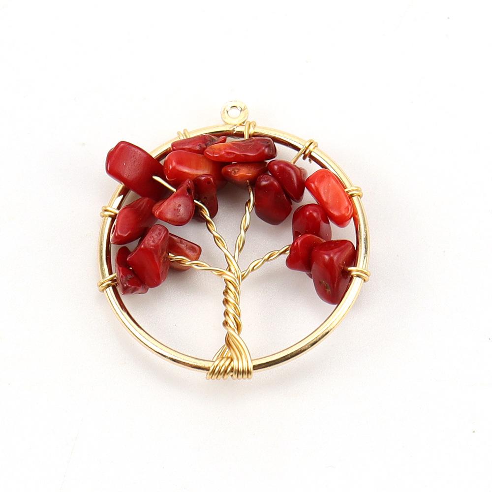 3Cm Tree Of Life Pendant Natural Crystal Gravel Fortune Tree Necklace Accessories N114
