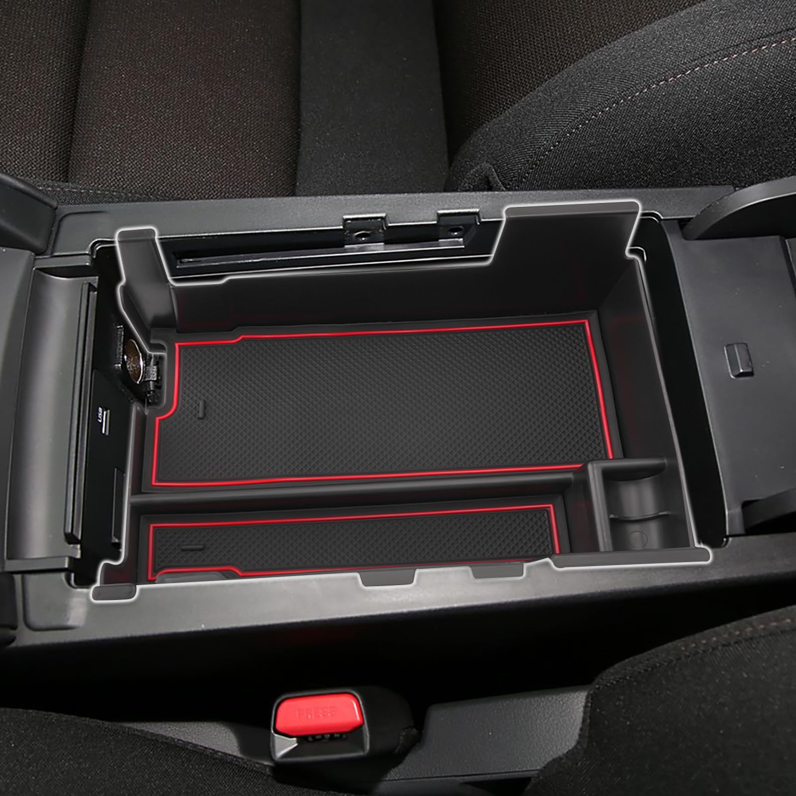 

SXCY Mazda 3 BP5P Console Armrest Box for the New Mazda 3 Storage Accessory Tray with Rubber Interior Red Box/Tray, Fastback, Box, Mat, Parts,