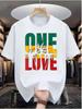 One Love Rasta Reggae Jamaica Colors Graphic T Shirt Peace Unity Tee
