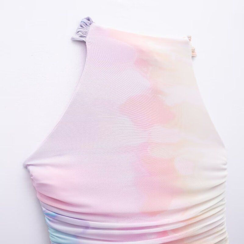 Fashion Style 2024 Summer New Arrival Women's Clothing Stylish Print Silk Net Short Dress 3071001 050