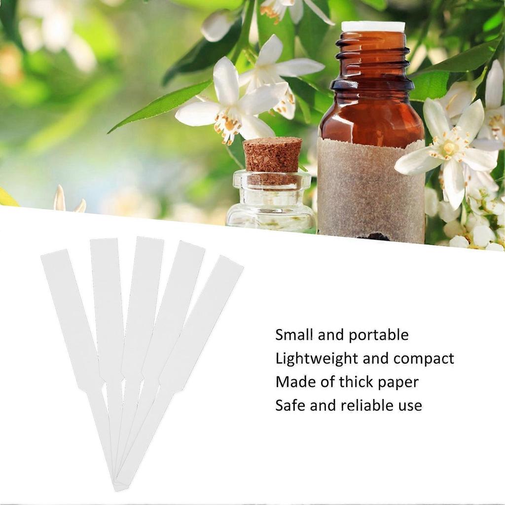 100 Blatt Parfüm-Teststreifen, Einweg Weiß Blank Tragbares Parfüm-Blotterpapier für Düfte, Aromatherapie, Dufttests