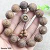 Purple Yew Wood Handcrafted 108-Piece Tiger Skin Sandalwood Buddhist Beads Bracelet for Couples