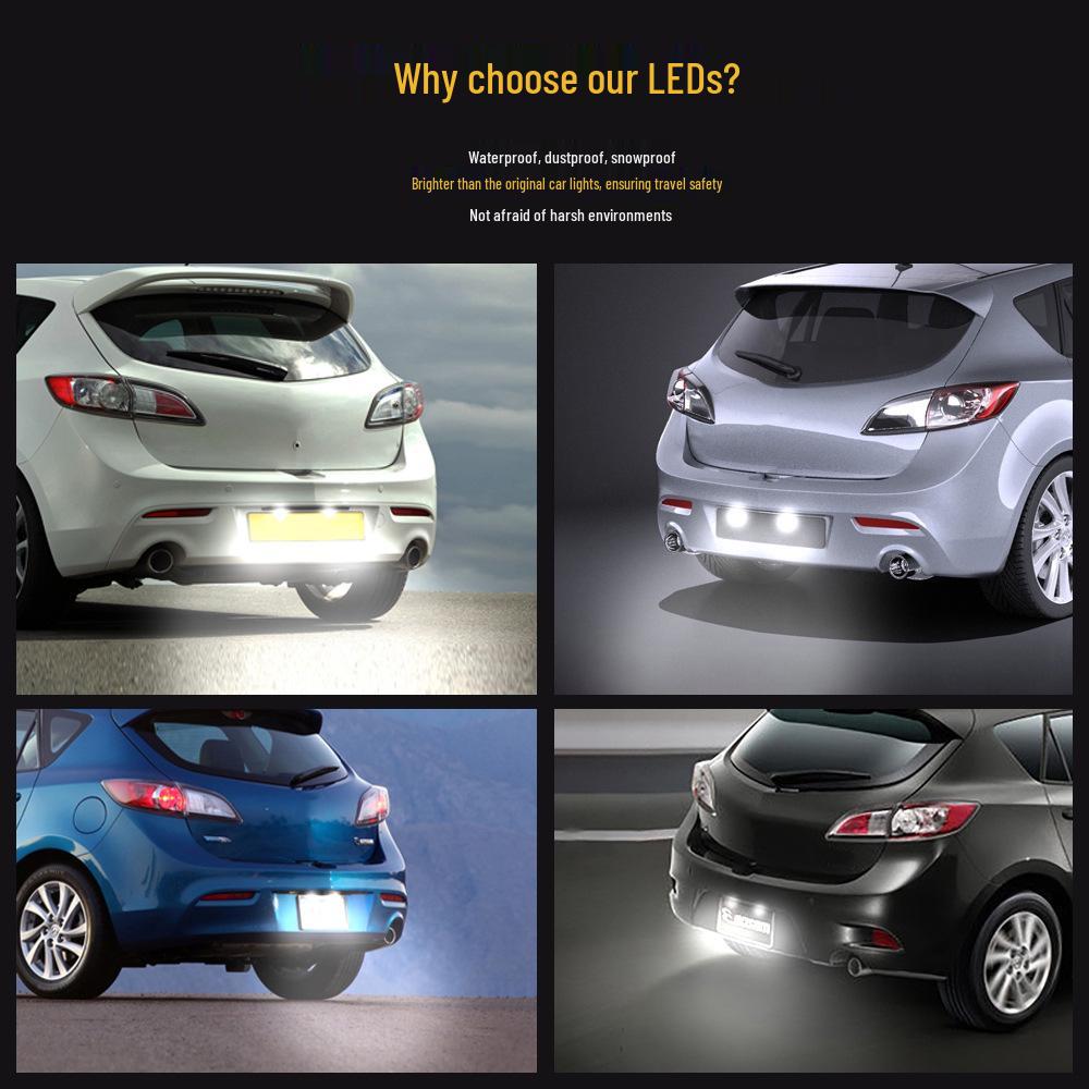 License Plate Light - 18 LED, Red & White, 2-Pack, Compatible with Nissan Navara, Titan, Xterra (2007-2019)