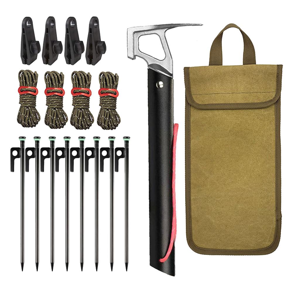 18Pcs 11.8 Inch Metal Tent Stakes with Reflective Camping Rope Outdoor Camping Pegs for Tent Tarp Tent Pegs Nails Stakes Ropes
