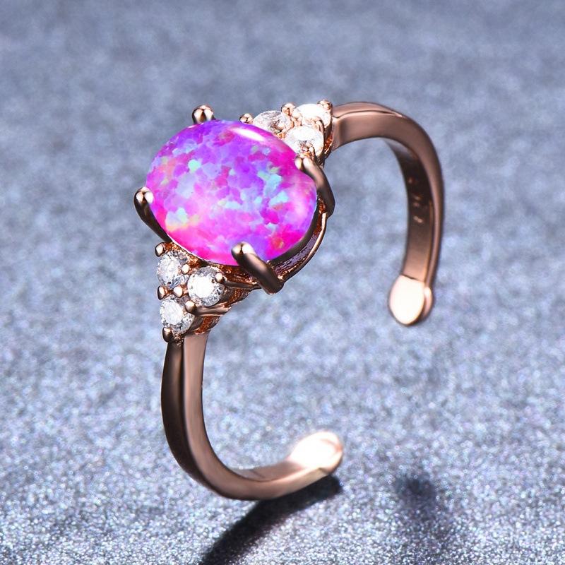 Supply, Platinum Opal Open Ring, Fashion Retro