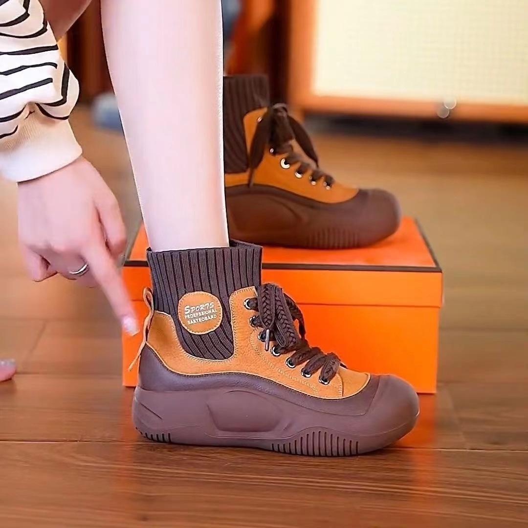 Новые вязаные эластичные тонкие женские сапоги — фото 4