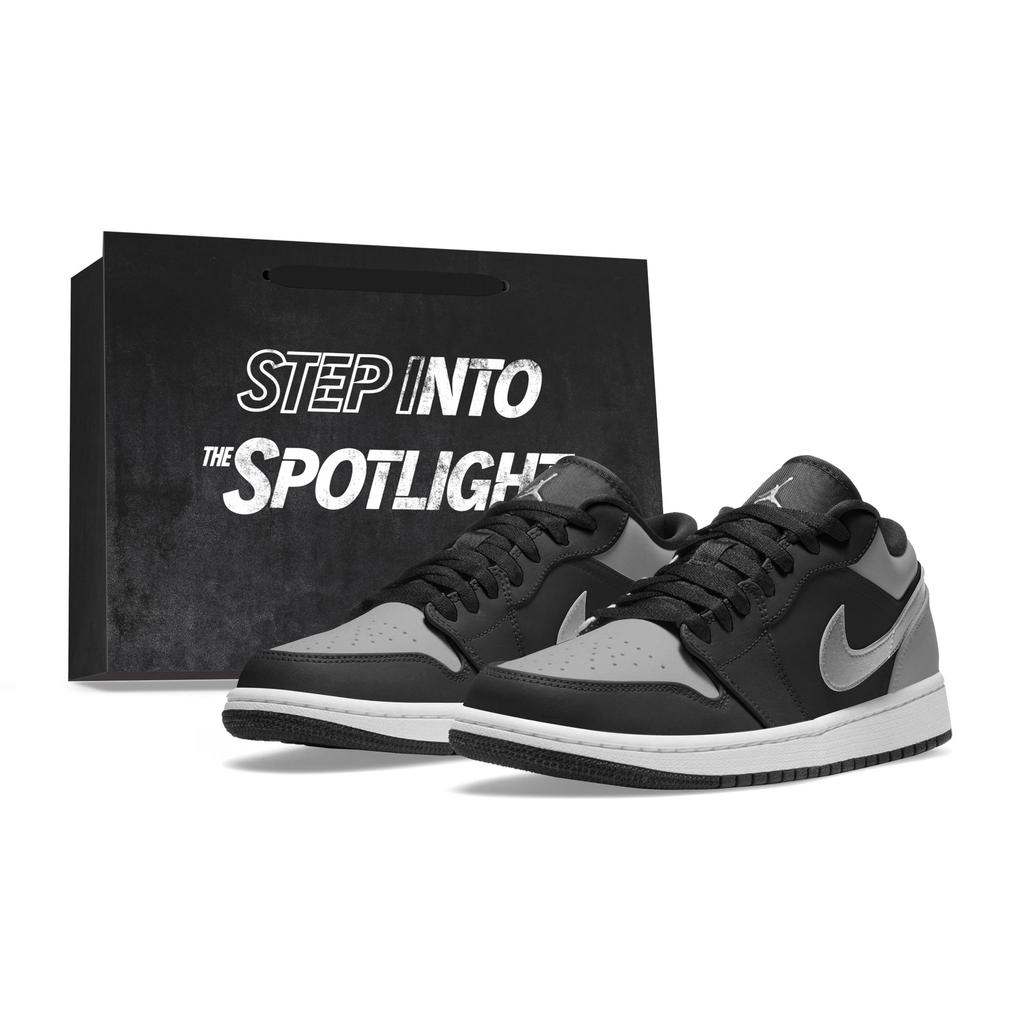 Jordan Air Jordan 1 Low top Skateboard Shoes Unisex Black Gray 553558-132(Team162-SBOX)