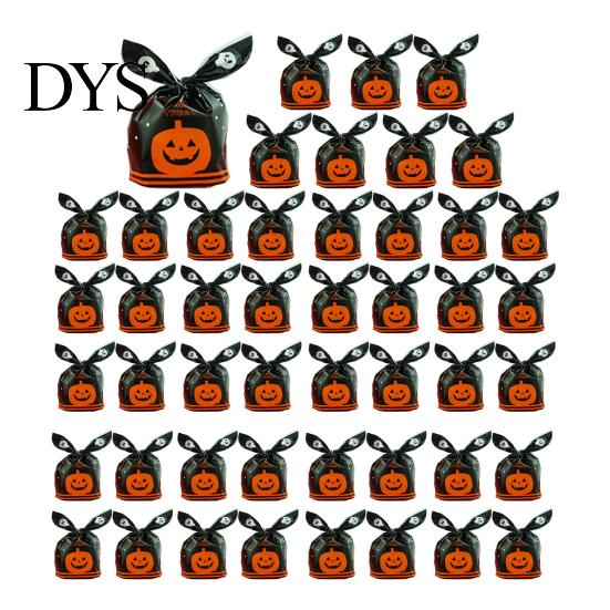 Halloween Candy Bags 48 Pcs Bags, Kids Trick or Treat Goodie Cute Rabbit Food Grade for Nougat Ear Small Plastic Gift Cookie, Snack, Treat,
