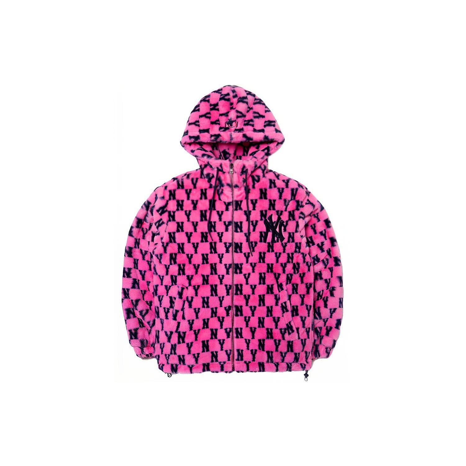 

New MLB Old Flower Velvet Jackets Unisex Barbie Pink 3AJPF1816-50PKD S