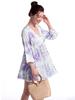 European and American new V-neck print dress seven-quarter sleeve sexy dress sexy vacation dress