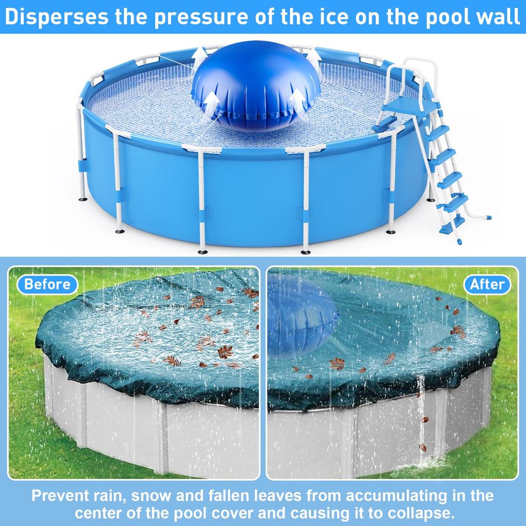 Pool Pillows for Above Ground Pools, Ultra-Thick Cold-Resistant Pool Air Pillow, Winter Closing PVC Ice Equalizer Air Pillows