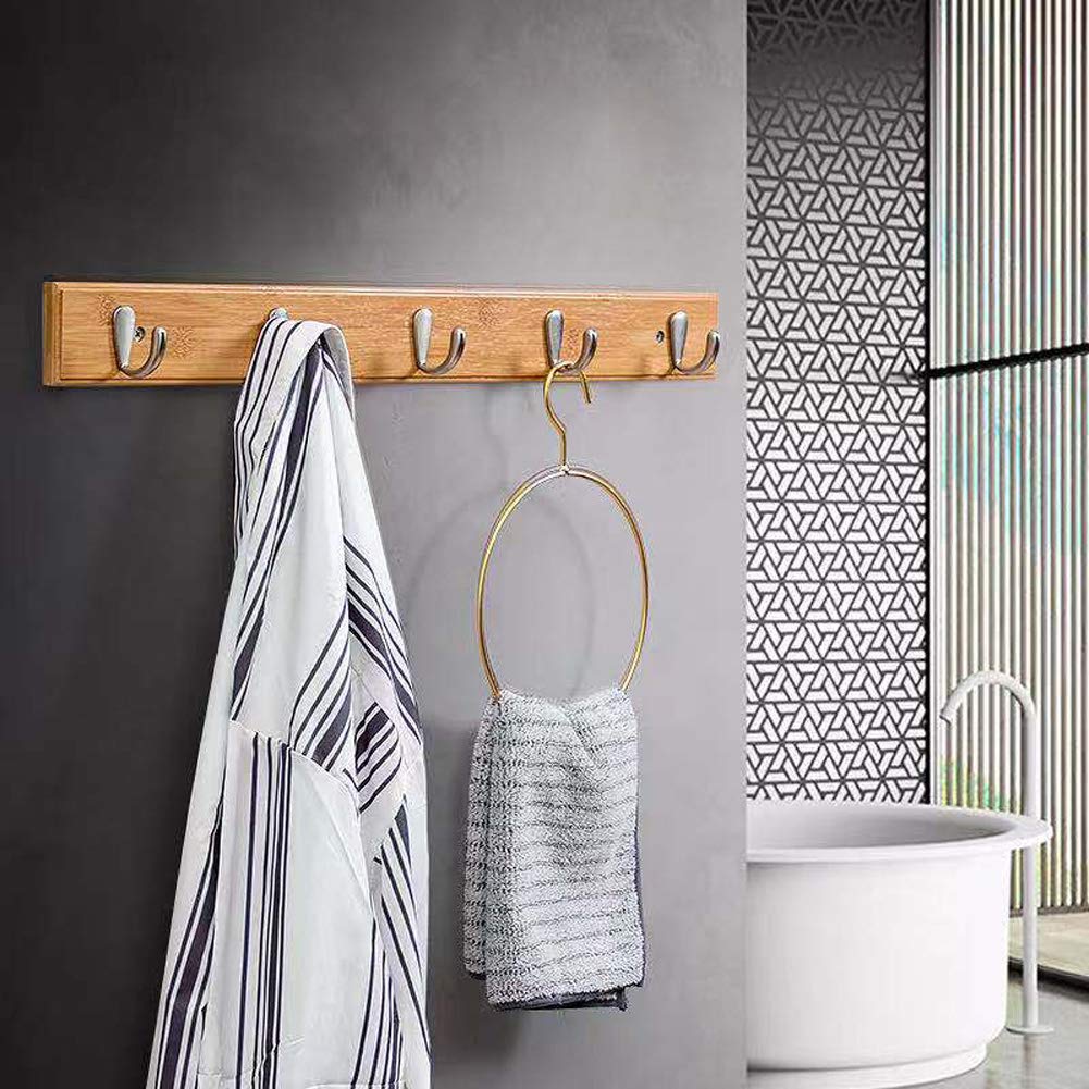 MDKDKDL Wall Longer Semicircular Wall Made of Natural Hat Clothes Capacity 7 Hanger, Design, Hooks, Wall-Mounted Hanger, Bamboo, Organizing, Hook,