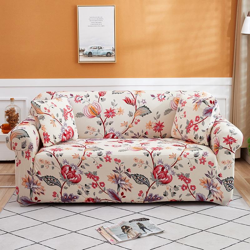 Floral Printing Sofa Cover for Living Room Slipcovers Sofa Cover Cotton Elastic Couch Cover Sofa Towel Chair Protector 1PC