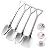 TAORANJU Stainless Steel Dessert Spoons, 4 Pcs Mini Pointed Coffee and Ice Cream Spoons for Cake, Yogurt, Sugar, Tea