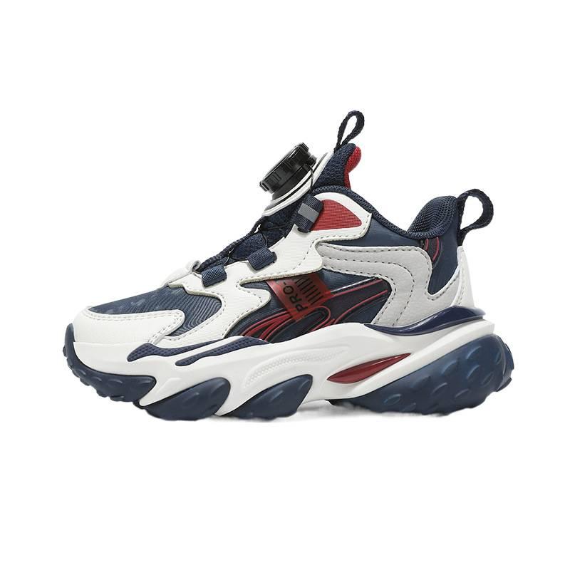 Popular Breathable Children's Button Dad Shoes Leather Surface Non-slip Basketball Shoes Outdoor Platform Versatile Running Shoes