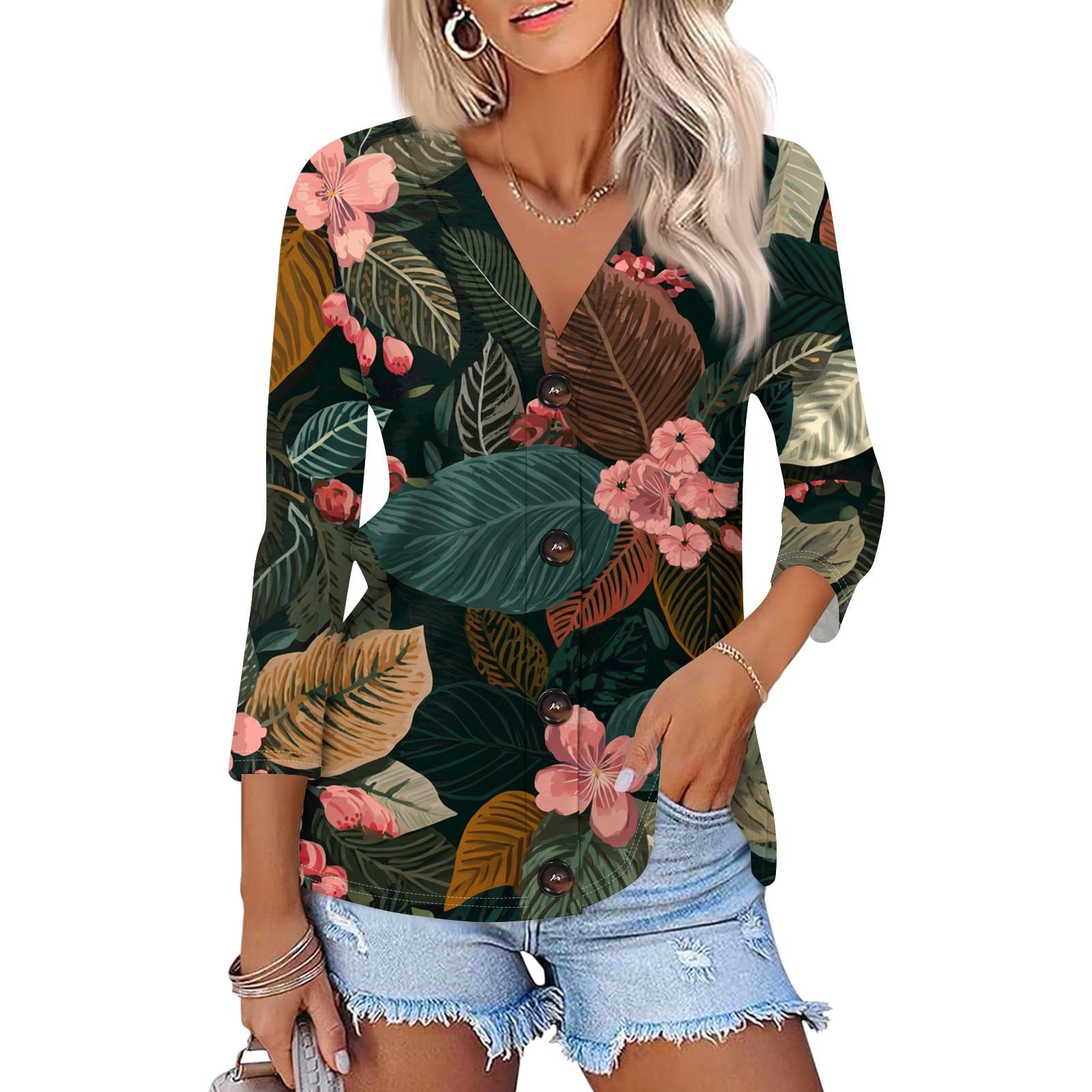 

Женский повседневный модный кардиган на пуговицах с рукавом три четверти и цветочным принтом XL розовый